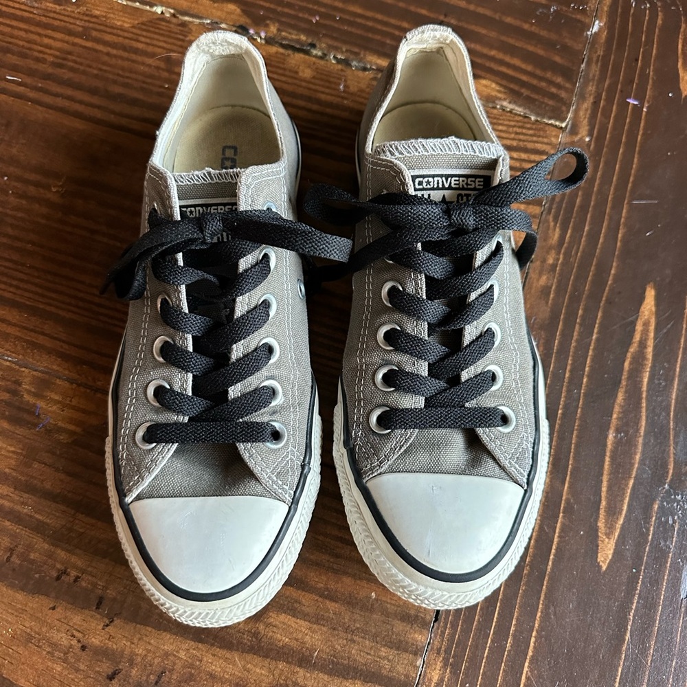 Converse Grey and White Low-Top Sneakers